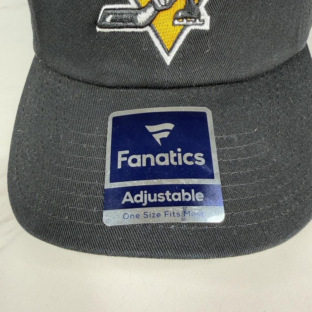 Pittsburgh Penguins Hat Cap Strap Back‎ Mens One Size Black NHL Hockey Fanatics - Picture 3 of 14